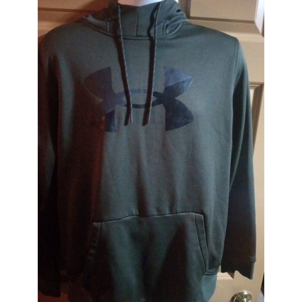 Under Armour Cold Gear Men’s Pullover Hoodie Dark Green Loose Fit Large